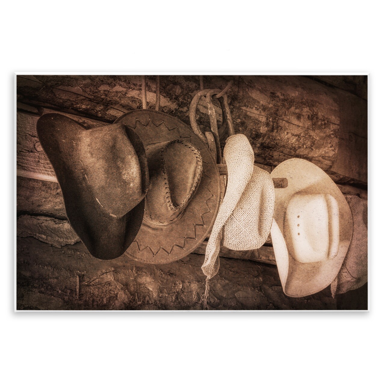 Stupell Industries Rustic Cowboy Hats Wall Plaque Art Design by Danita Delimont